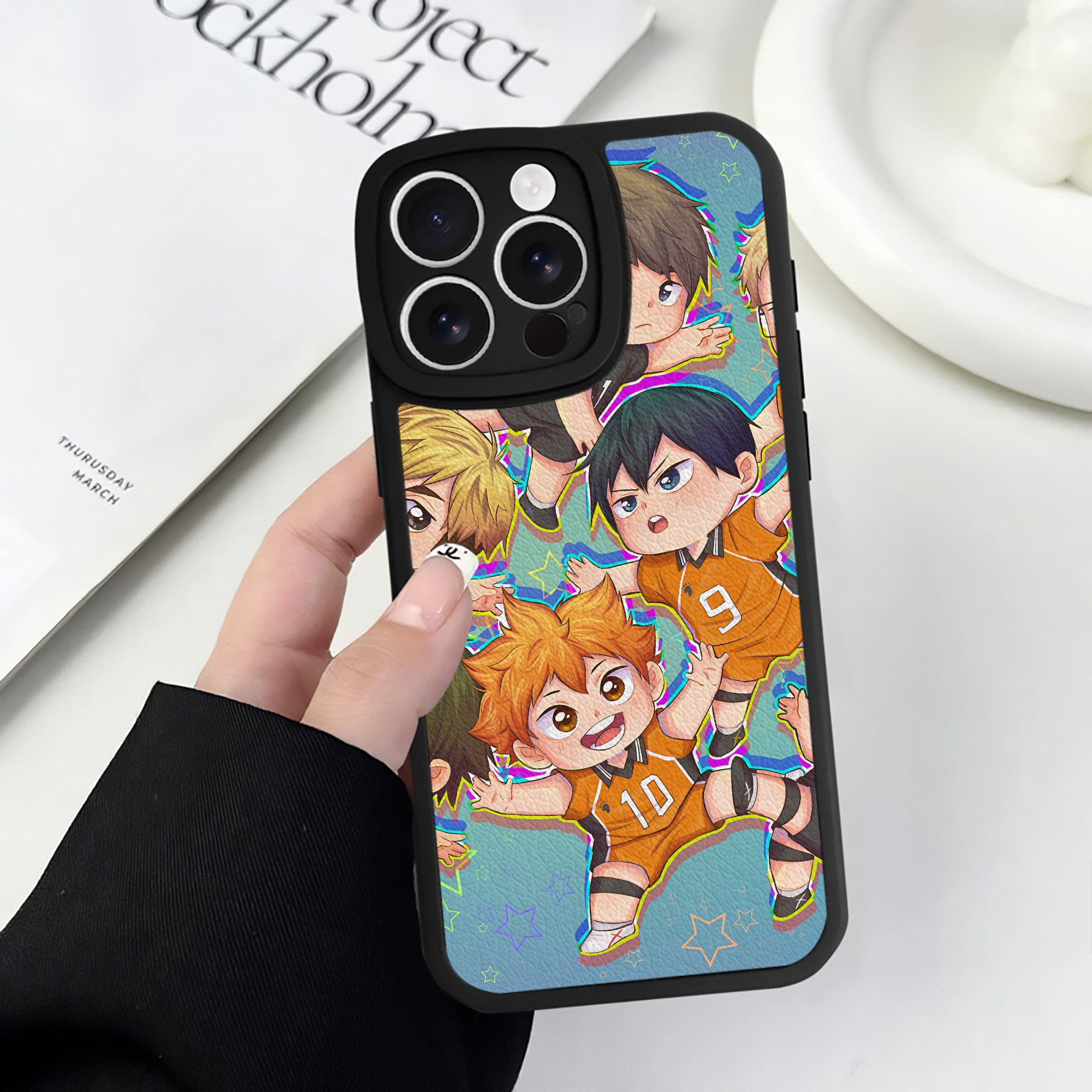 （画像用） ハイキュー!! Haikyu!! 【iPhone 16シリーズ対応】シリコンスマホケース（レザー調） 材質：シリコン